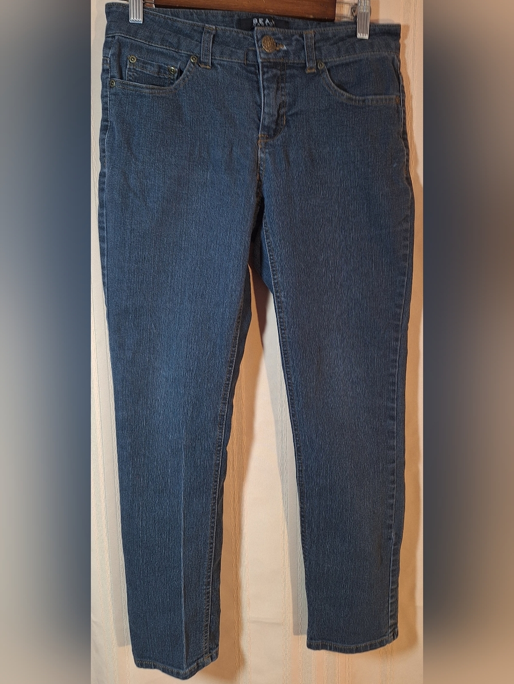 BEAU DAWSON Stretch Skinny Jeans in Dark Denim Blue